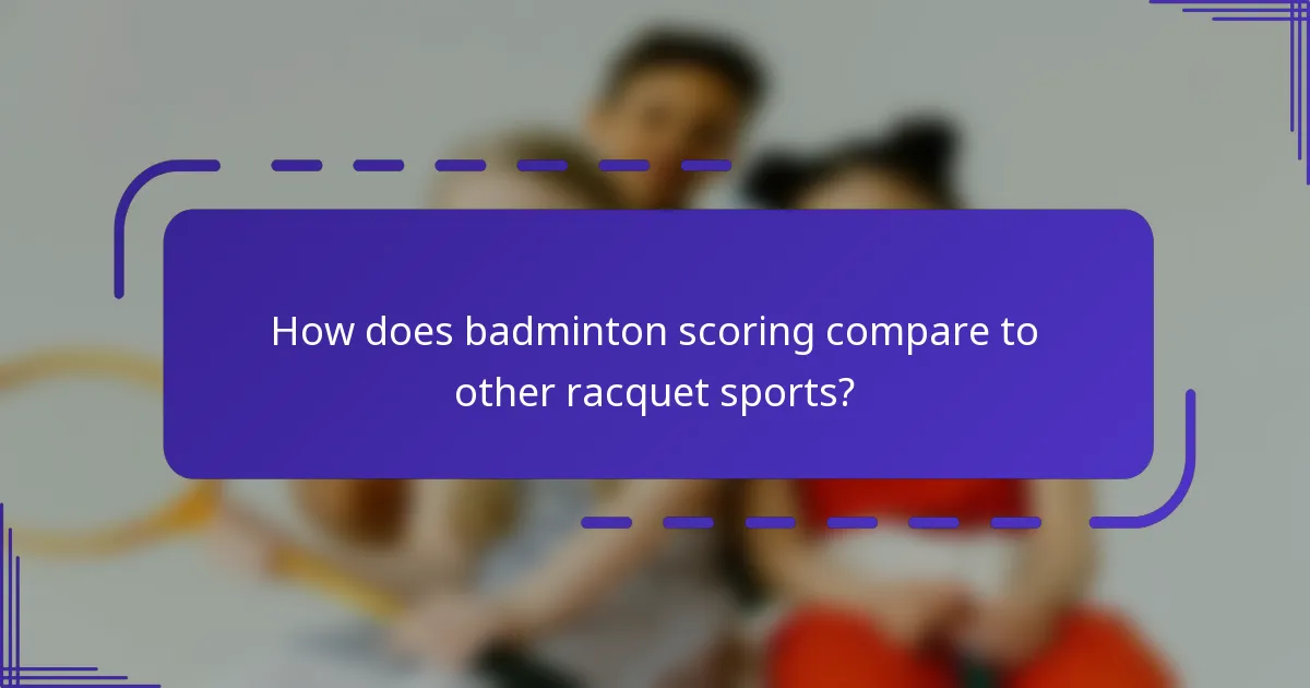 How does badminton scoring compare to other racquet sports?