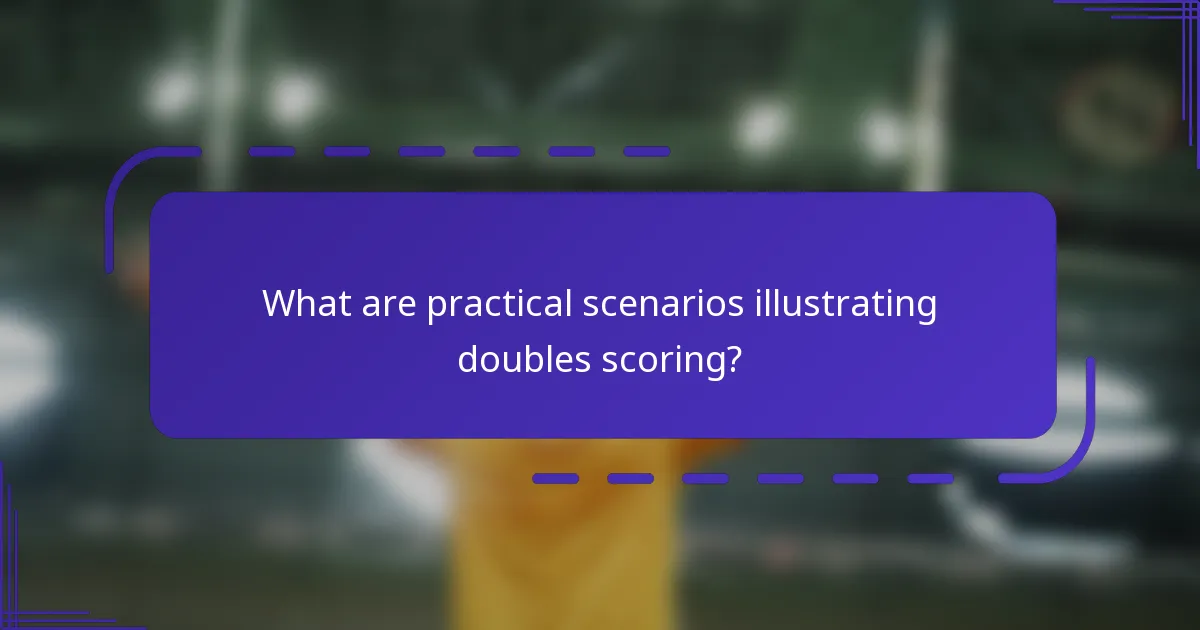 What are practical scenarios illustrating doubles scoring?