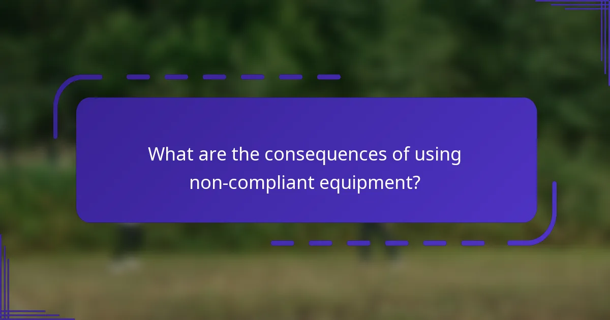 What are the consequences of using non-compliant equipment?